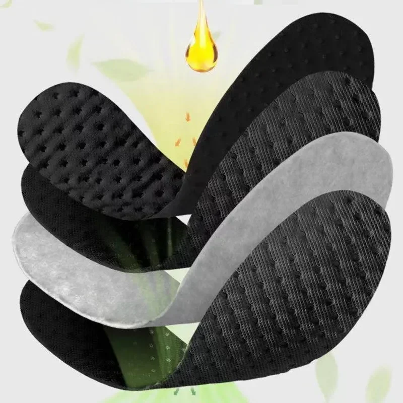 Bamboo Charcoal Antibacterial Shoes Insoles Breathable Deodorant Running Sports Insole for Feet Thick Shock Absorbing Shoe Sole sport insoles sports insoles shoe insoles