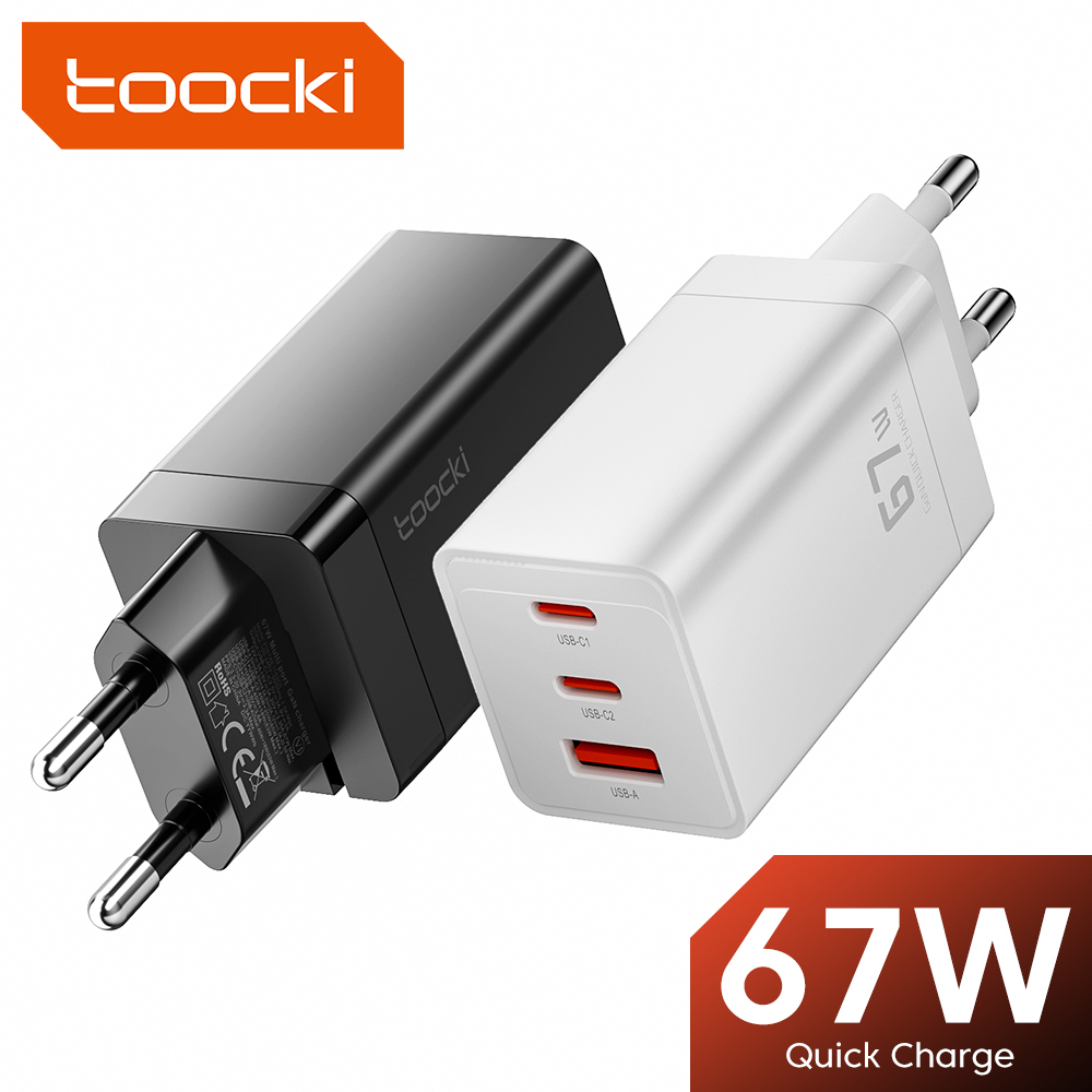 Toocki 67W GaN USB C Charger Quick Charge  QC4.0 PD 3.0 Type C Charger For Macook iPhone 14 13 12 Pro Max Xiaomi Samsung S23
