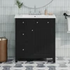 30-Inch Bathroom Vanity Cabinet with Ceramic Basin, Double-Layer Drawer, Deep Drawer and Adjustable Shelf 2