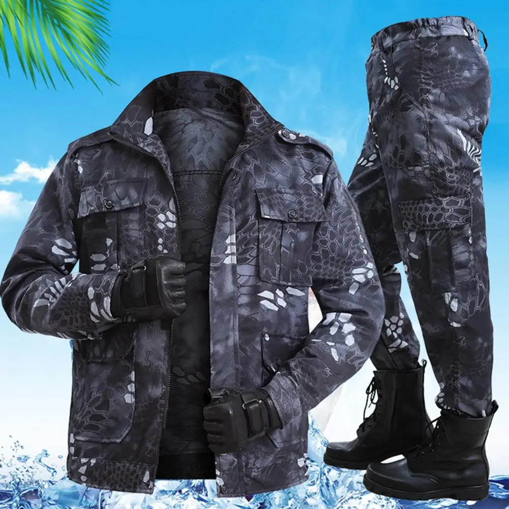 

Stylish Sports Suit Cardigan Coat Suit Elastic Waist Fastener Tape Design Wear Resistant Outdoor Suit Sweat Absorption