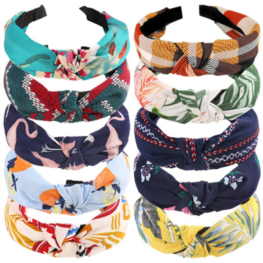 

Print Color Knot Headbands for Women Simple Fabric Girls Hairband Women Hair Accessories Hair Band 2021 заколка для волос платье