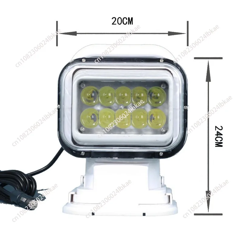 50w 차량용 무선 LED 리모컨 스포트라이트 해양 서치라이트 360 °   오프로드 차량 루프 라이트용 회전식