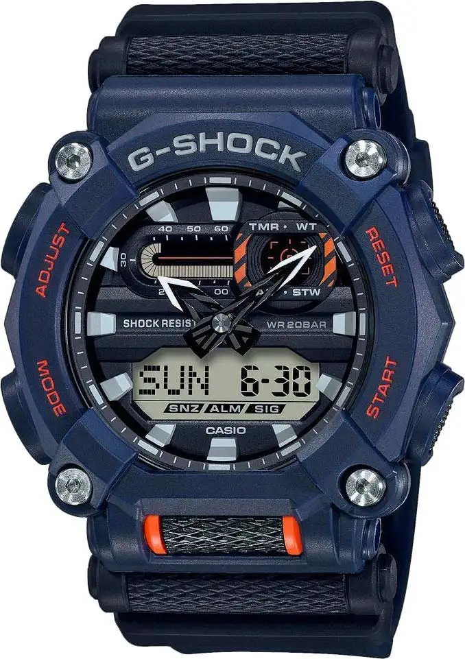 Часы ``CASIO`` GA-900-2A мужские японские наручные часы с секундомером будильником и