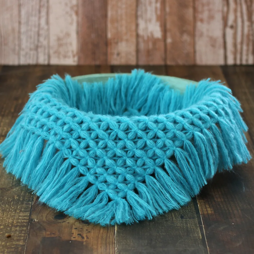 Mohair Hand-woven Blanket Newborn Baby Photography Props Square Petal Shape Decorative Background Pad Blanket Photoshoot Studio