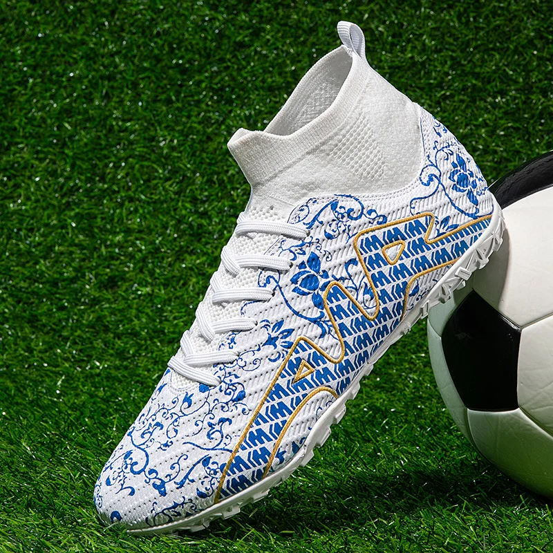 Pantofi de fotbal pentru bărbați, gleznă înaltă, confortabili, antrenament, ghete de fotbal profesionale, ultralejere, antiderapante, respirabile, noi_voghion.com