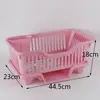 Dish Drying Rack Kitchen Utensils Drainer Rack with Drain Board Countertop Dinnerware Plates Bowls Chopsticks Spoons Organizer 6