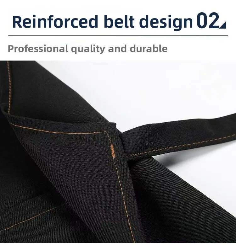 Premium-Leinwandschürze für Küche, Esszimmer, Bäckerei, Café, Herren und Damen, wasserdicht, mit individuellem Logo – Detail 6