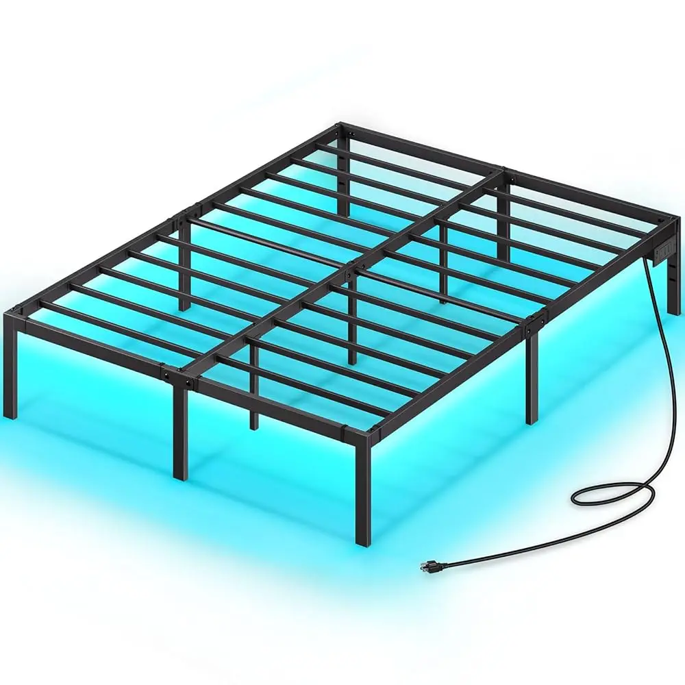 bed-frame-with-usb-charging-station-full-bed-frame-with-led-lights