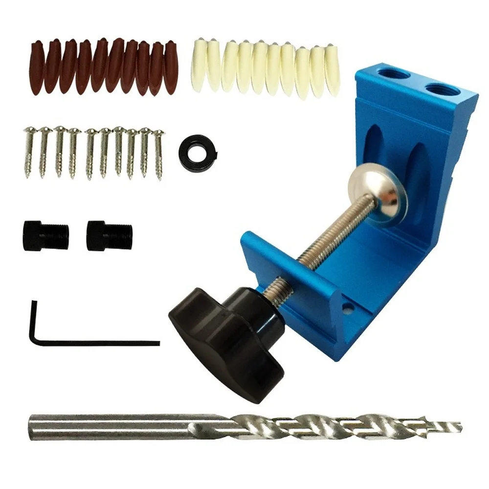 

36pc/set Pocket 15 Degree Angled Hole Drill Guide Dowel Jig Oblique Hole Locator Drilling Kit Aluminium Woodworker DIY Tool Kits