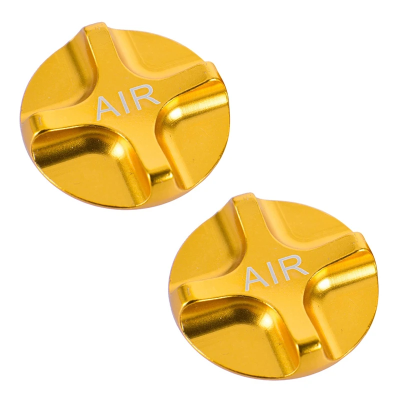 

2X Bike Air Gas Shcrader American Valve Caps Bike Suspension Bicycle Front Fork Parts For MTB Road Bike Gold