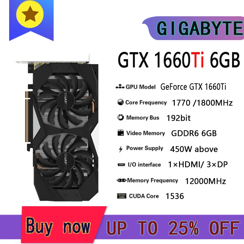 GIGABYTE Raphic Card GTX 1650 1660 1660TI 1660S SUPER 4GB 6GB Video Cards GPU GDDR5 GDDR6Desktop CPU Motherboard best graphics card for pc