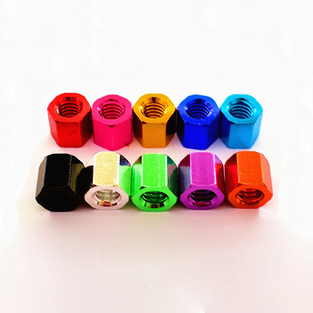 1Pcs M6 1/4-20 Aluminium Alloy Hex Standoff Spacer Long Rod Coupling Hex Nut Bolt Female Threaded Sleeving Double Pass L=5-60mm