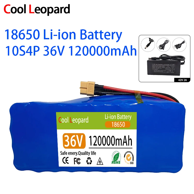 

10S4P 18650 36V 120000mAh Lithium Ion Battery Pack,With High-Power BMS,For E-bike Electric Bicycle Motorcycle Li-ion Battery