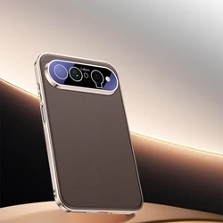Luxury PU Leather Non - Slip Anti - Fingerprint Case with Lens Protector for Huawei Pura X View (Brown)