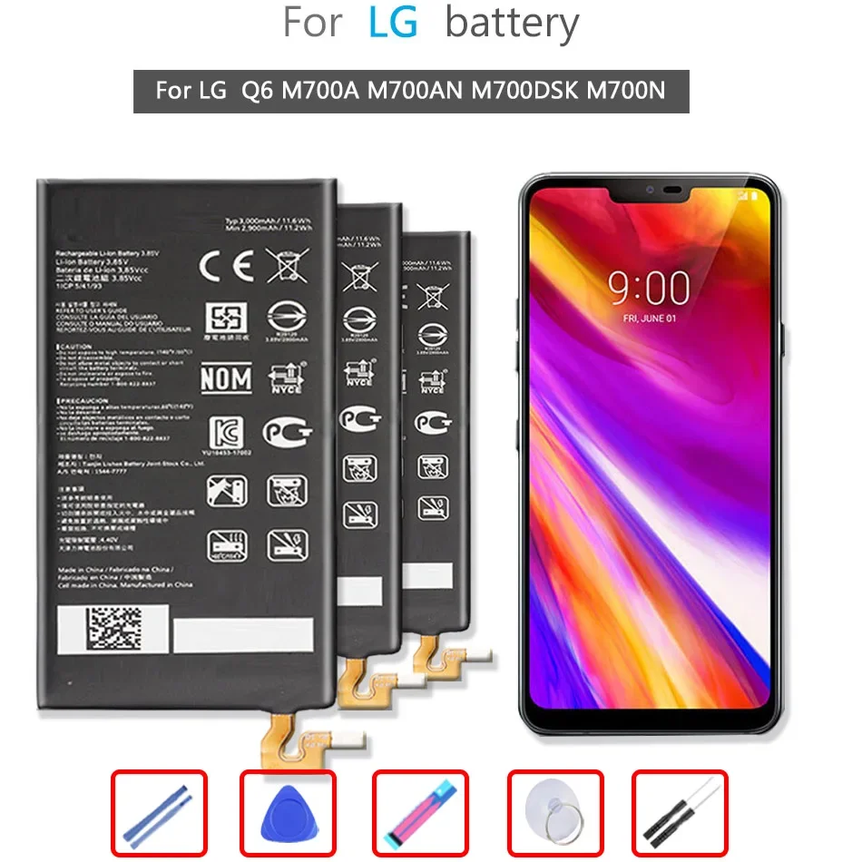Batteria 3000Mah Bl-T33 Per Lg Q6 M700A M700An M700Dsk M700N Bl T33 Batteria Per Cellulare + Strumenti Gratuiti