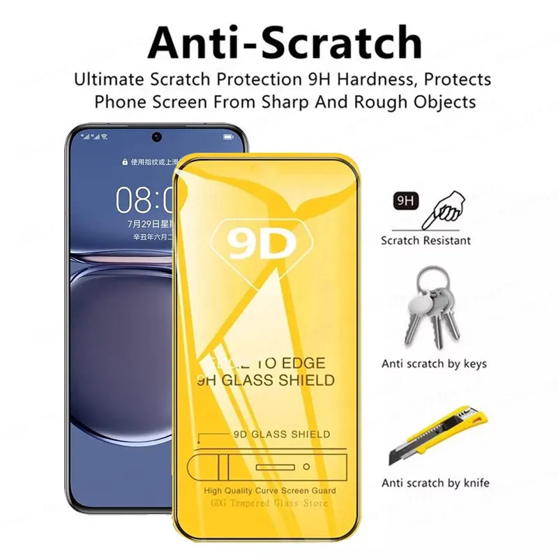 Enhanced Clear 9D Tempered Glass Screen Protector - Pack of 5