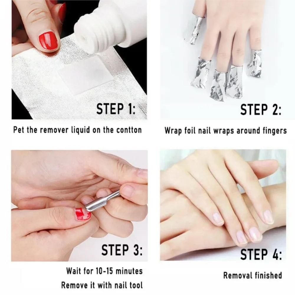 Foil Nail Wraps 100/200/600PCS Gel Nail Polish Remover Soak Off Gel Remover Cotton Pad nail polish remover nail gel remover nail polish remover wraps