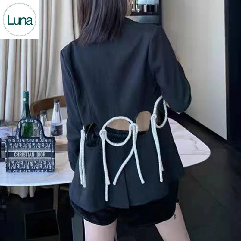 

Temperament, Caution,Machine Open Waist Small Suit 2023 New Style Suit Collar, Long Sleeve, One Button Personalized Women's Coat