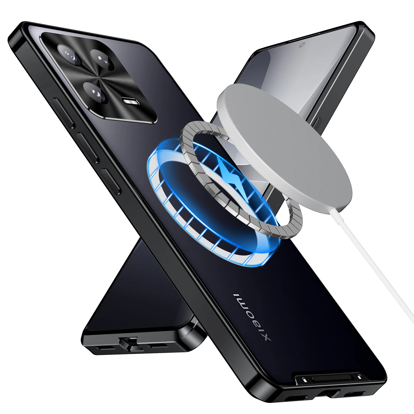 Charging Case For Xiaomi 13 Metal Bumper Adsorption Wireless