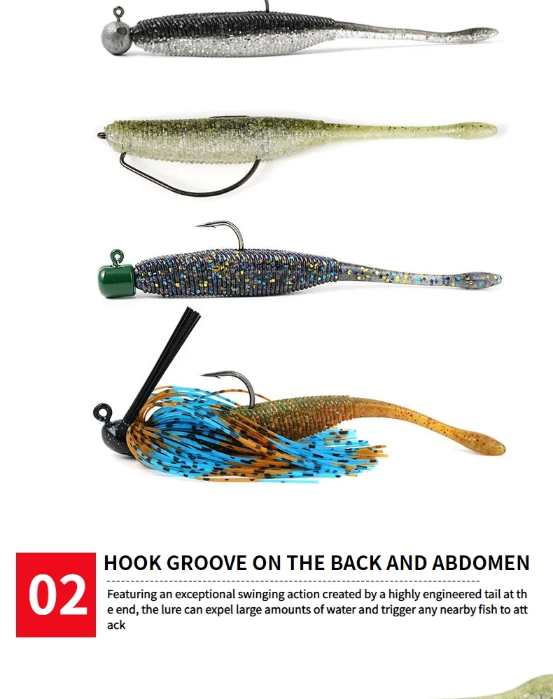 SUNMILE Angelköder Drop Soft Baits 7,5/9,5/11,5 cm Soft Lure Iscas Künstliche Köder Leurre Louple für Bass Pike Fishing Baits – Detail 4