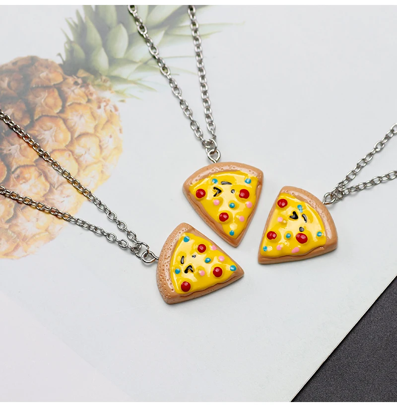 HOT Pizza Bff Necklaces Mini Pizza BFF Necklace For Kids