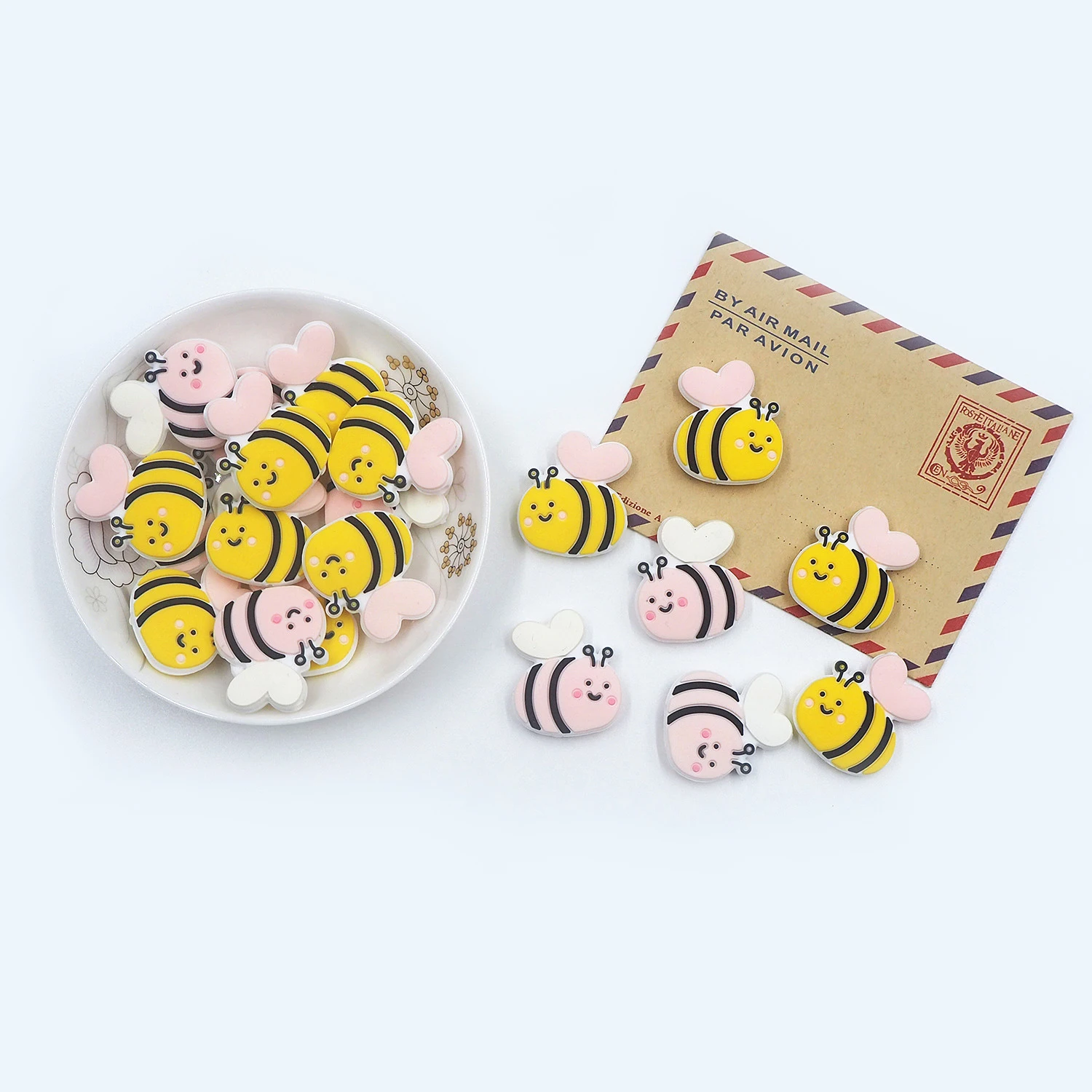Chenkai 50PCS Bee Focal Beads Silicone Charms For Pen Making Character  Beads For Beadable Pen DIY Baby Pacifier Dummy Chains - AliExpress