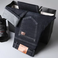 2022 Cotton Men's Jeans Denim Pants Brand Classic Clothes Overalls Straight Trousers for Men Black 1
