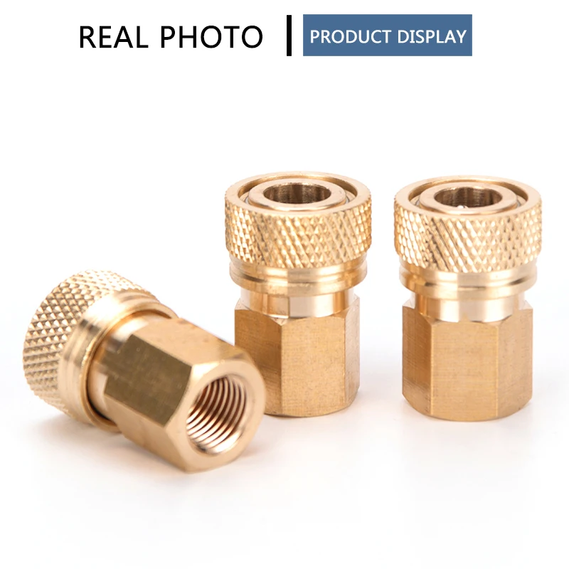 Air Filling Adapter Pneumatic Quick Coupling M10x1 Thread Female Quick Release Disconnect 8mm Air Refilling Coupler Sockets Copper Fittings 40mpa 2pcs/set