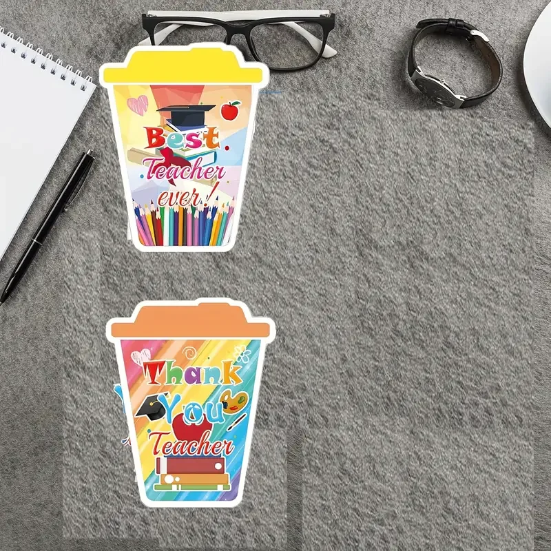 20 Set Funny Thank You Coffee Cup Themed Greeting Cards with Envelopes End Graduation Teacher Appreciation Cards