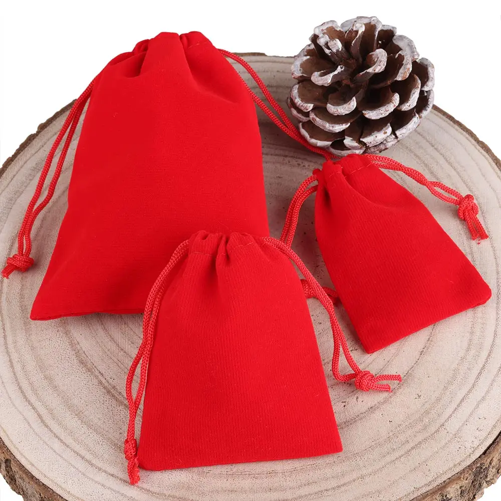 Set of 25 Colorful Velvet Drawstring Gift Bags for Jewelry Packaging and Display