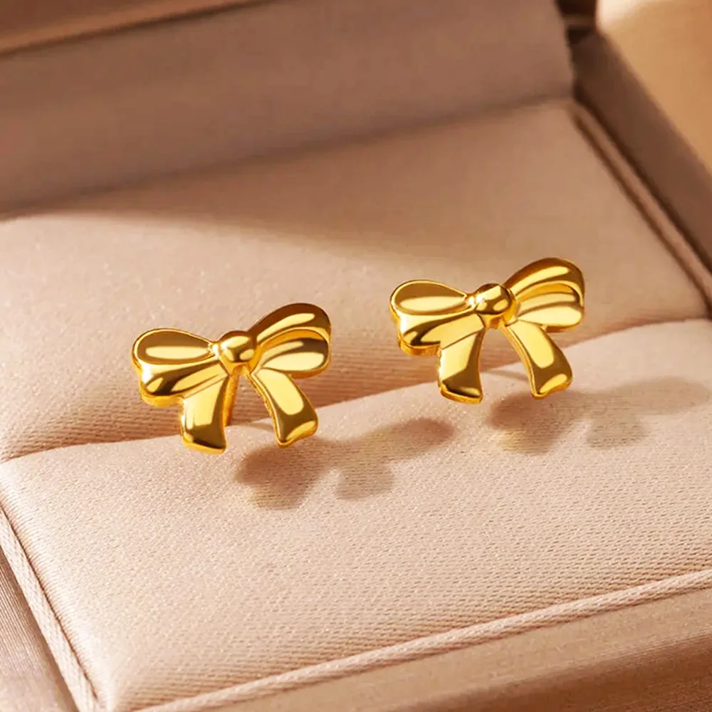 Tiny Butterfly Stud Earrings For Women Stainless Steel