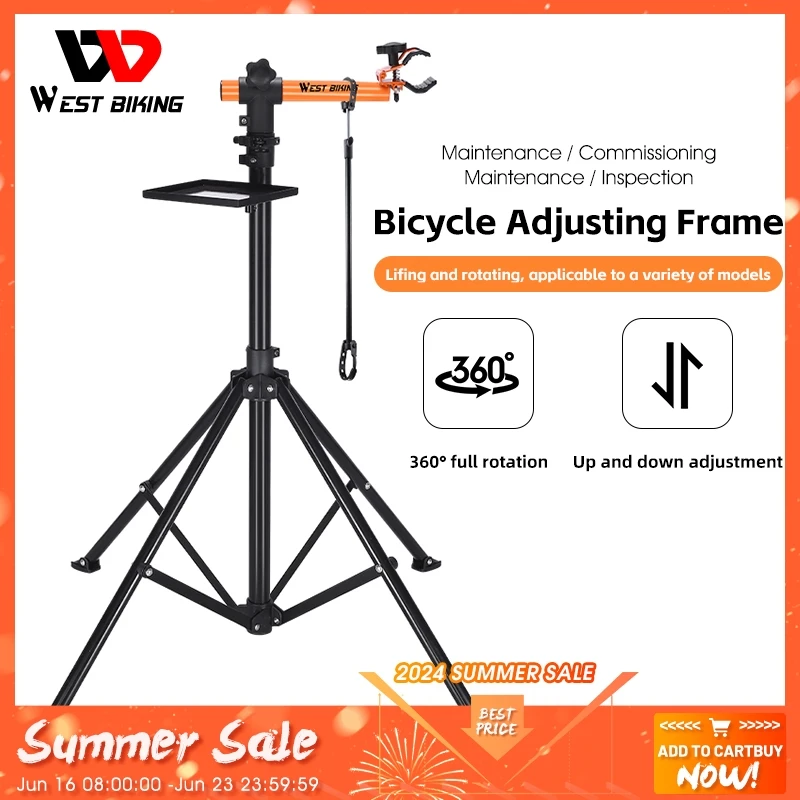 

WEST BIKING Bicycle Repaire&Maintenance Stand Bike Workshop Repaire Stand With Tool Tray MTB Road 360° Rotate Racks Cycling Part