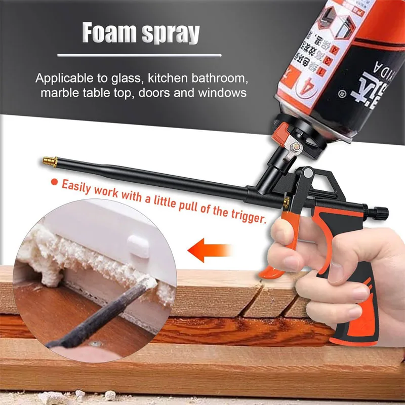 PU Foam Gun, Teflon-Coated Metal Dosing Gun, Ergonomic Handle For Precise Application Of Building Foam And Mounting Foam, Professional Tool For - View #6