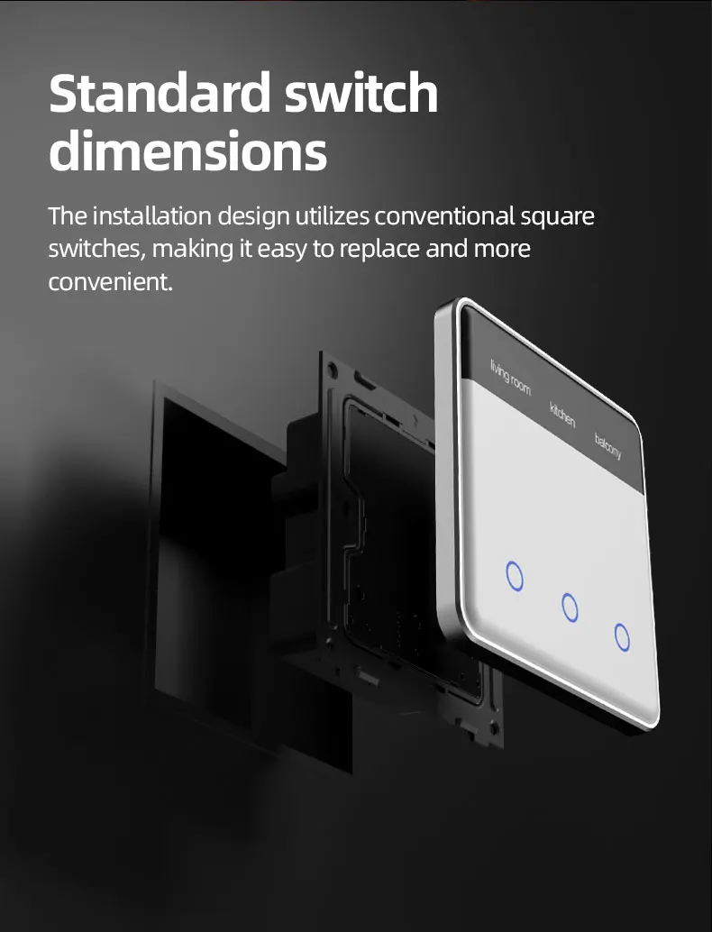 Zigbee DIY Name Switch with Display Screen Touch Panel EU Light Switch Works wit