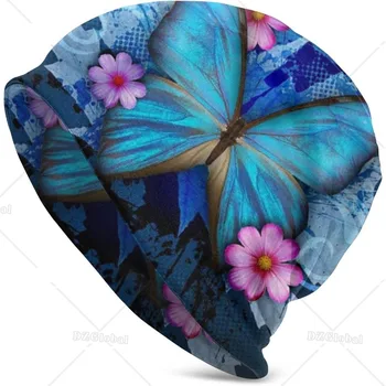 Bella farfalla con fiori Baggy Slouchy Beanie chemio cappello cancro copricapo cappelli lavorati a maglia sciarpa berretto da notte per donna uomo 1