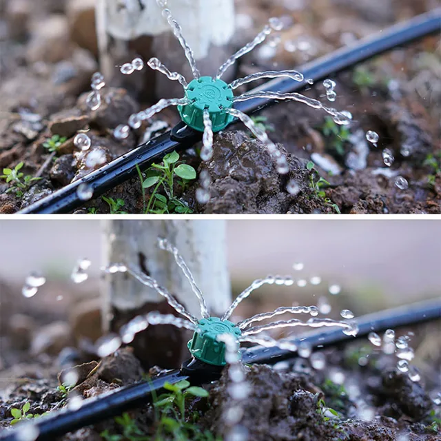 Állítható Öntözési Csepegtető Sprinkler 1/4 Hüvelykes Emitter Gushing Dripper Micro Drip Öntöző Az Rendszerhez - Image 3