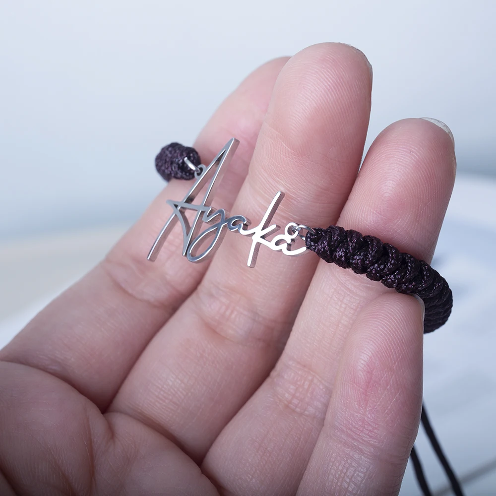 Personalize Name Bracelets | Adjustable Cord Bracelet | Handmade Rope Strap | Friends Gift