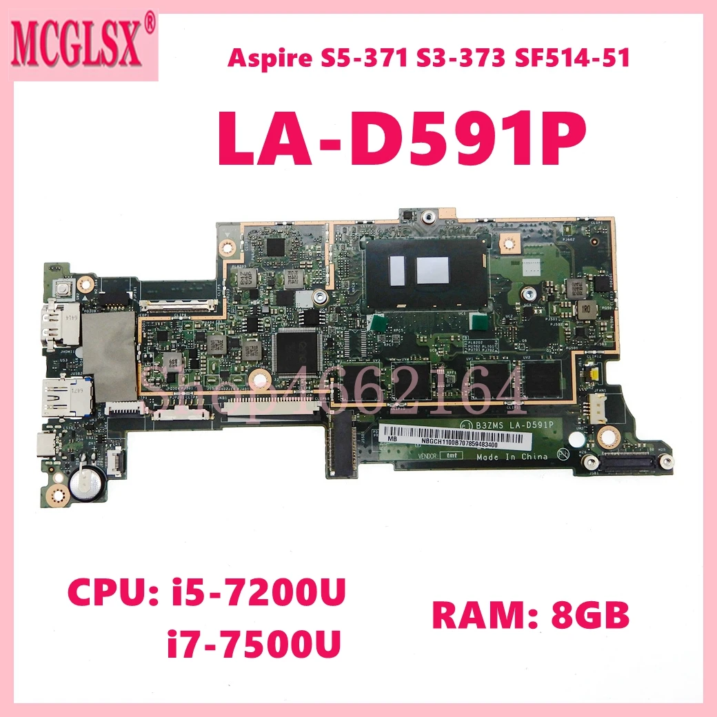 

Детская материнская плата для ноутбука Acer Aspire Φ i7-7500U CPU 8GB-RAM