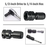 Meikela 1PCS 1/2 inch square drive to 1/4 inch hex socket adapter converter Chuck adapter for impact air and electric wrench 2