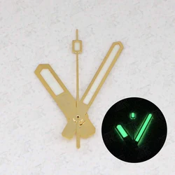 Luminous Green Watch Hands with Silver, Black, Gold, or Rose Gold Finish - Automatic Movement Watch Accessories (Golden)