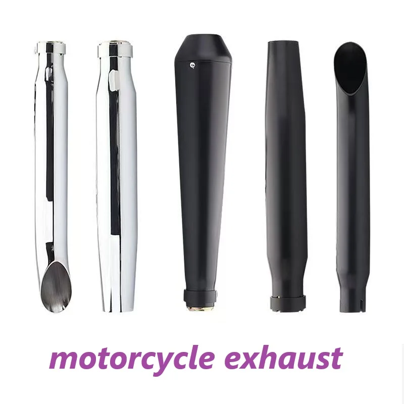 Universal Motorcycle Exhaust Muffler Retro Vintage Classic Electroplating Escap Moto for cg125 sr400 cb500 vt500 CM300 500 Cafe