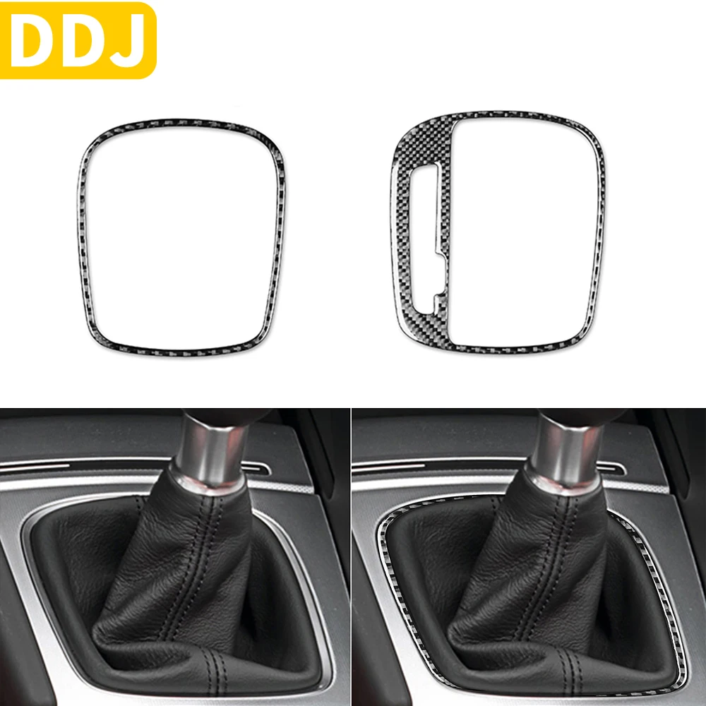 Carbon Fiber Interior Gearbox Gear Shift Panel Trim Cover Trim Sticker