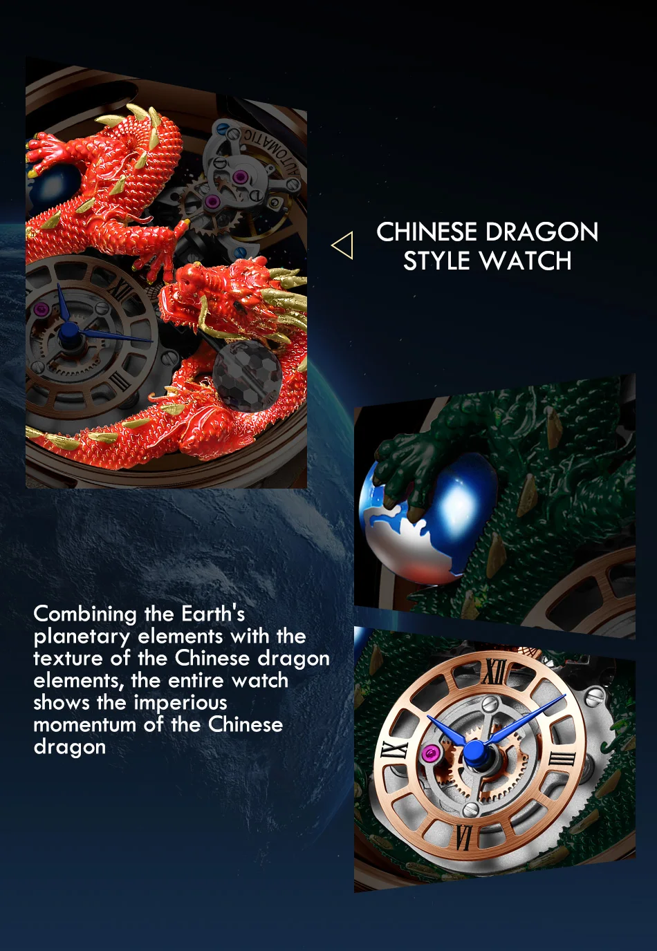 New Jacob&Co. Watchmakings House of Dragons. Astronomia Art Red Dragon Astronomia Quartz Watch Men Astronomia Solar Montre Homme