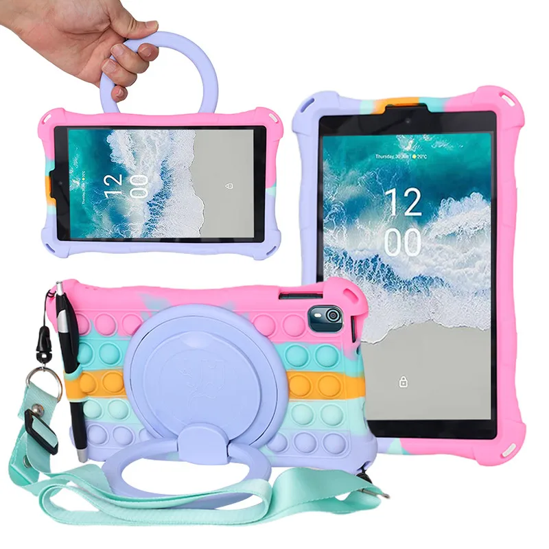 Tablette Éducative 10 + Protection Silicone Bleu ou Orange - SOUMARI