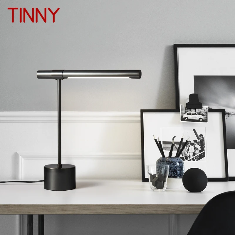 

TINNY Modern Brass Table Lamp LED Creative Simple Black Bed Desk Light For Home Living Room Bedroom Decorate