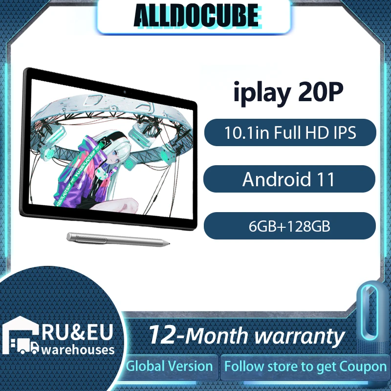 ALLDOCUBE iPlay 20P 10.1 inch Android 11 Octa Core Tablet 6GB Ram 128GB Rom 1920*1200 IPS Helio P60 4G LTE Phone call Tablet PC best cheap android tablet