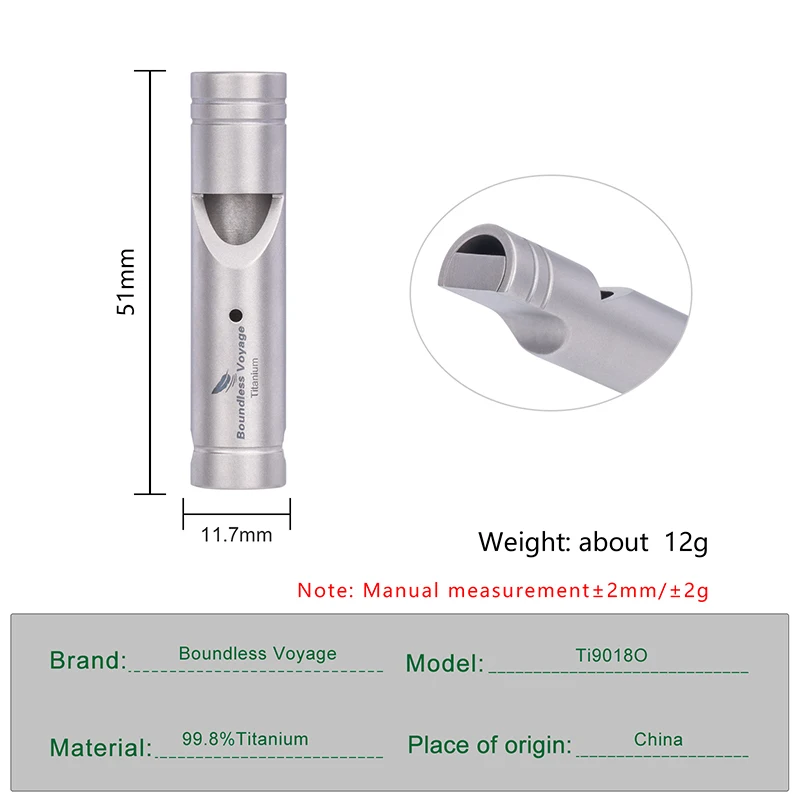 Boundless Voyage Emergency Survival Whistles Lanyard Training Sports Whistle Outdoor Hiking Camping Supplies Titanium Whistle