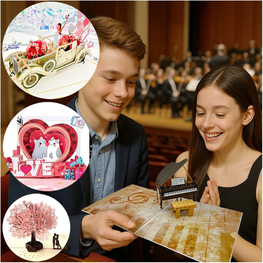 Greeting cards wedding invitations thank you cards 3D Pop UP Love Card for Wife and Girlfriend gift for Valentines Day Anniversary Wedding Invitation Greeting Thank You Cards