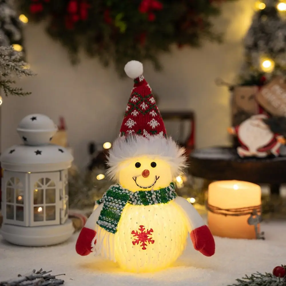 Luminous Santa Dolls Christmas LED Lights Cute Soft Plush Xmas Tree Decorations Funny Creative Home Furnishings Xmas Gifts