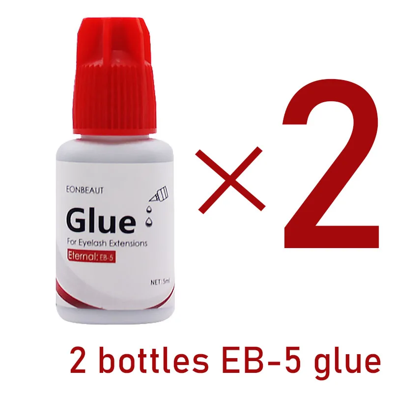 

2 Bottles EONBEAUT Eyelash Supplies Glue EB-5 5ml Extension Adhesive Lava Lash Black Beauty Shop Salon Red Cap Makeup Tools
